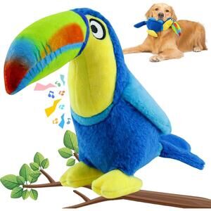 Plush Squeaky Dog Toy, Stuffed Animal PARROT Dog toy